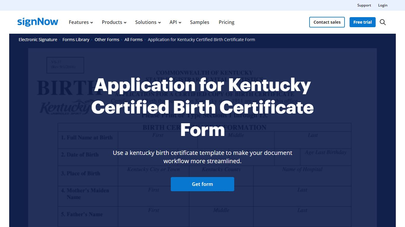 Kentucky Birth Certificate Form - Fill Out and Sign Printable PDF ...